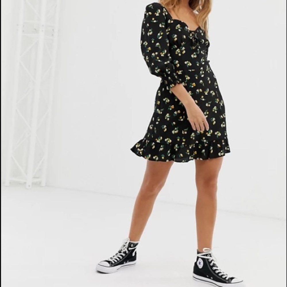 Bershka Skater Floral Dress